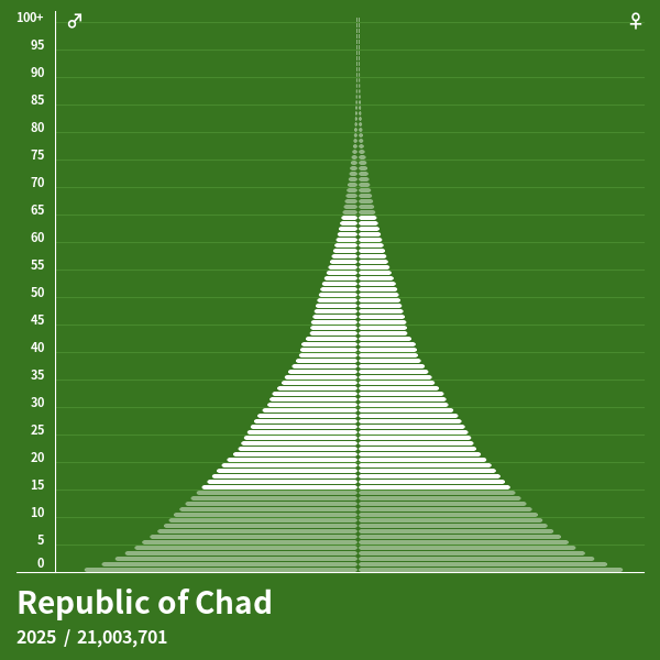 Population Pyramid of Republic of Chad at 2022 Population Pyramids