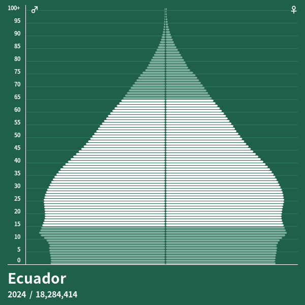 Population Pyramid of Ecuador at 2024 Population Pyramids