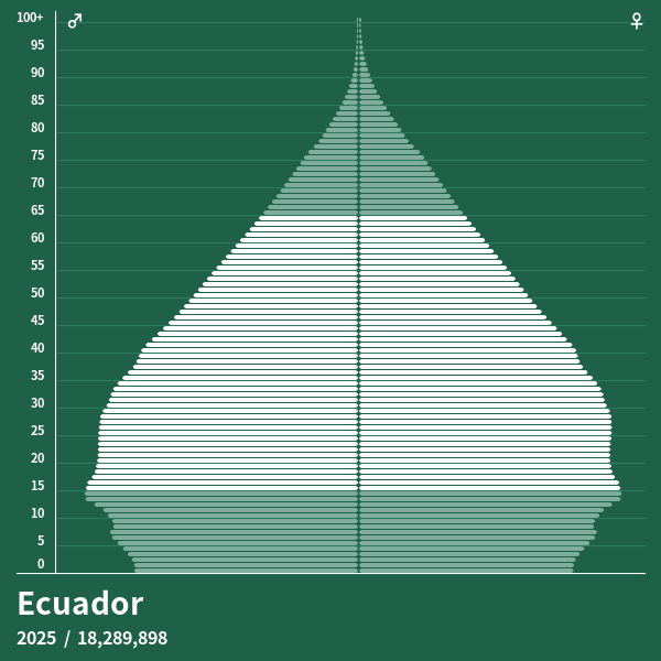 Population Pyramid of Ecuador at 2025 Population Pyramids