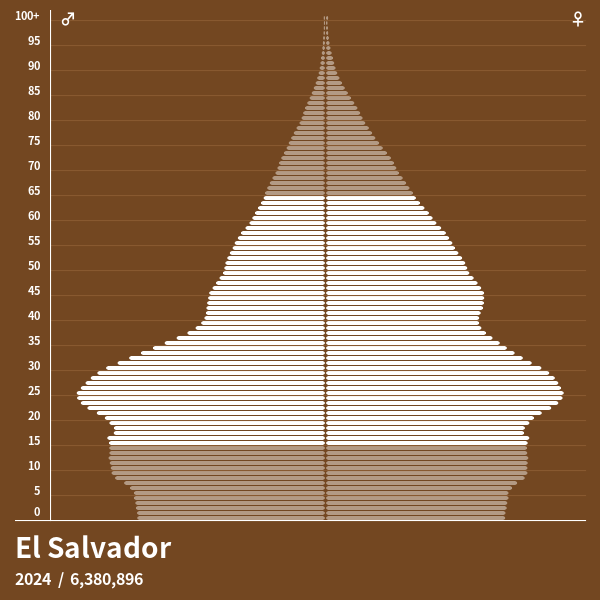 Population Pyramid of El Salvador at 2024 Population Pyramids