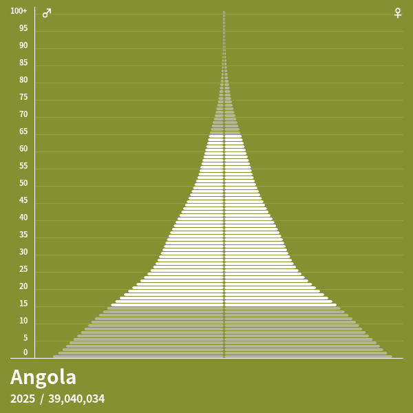 Population Pyramid of Angola at 2024 Population Pyramids