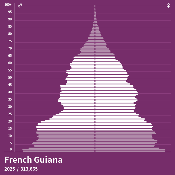 Population Pyramid of French Guiana at 2021 - Population ...