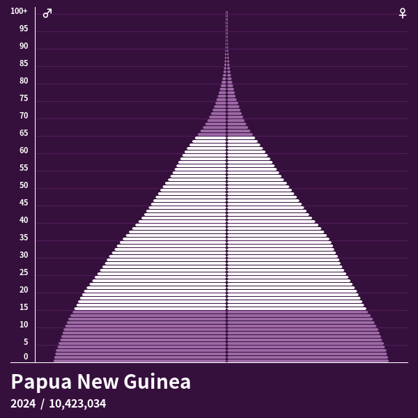 Population Pyramid of Papua New Guinea at 2024 Population Pyramids