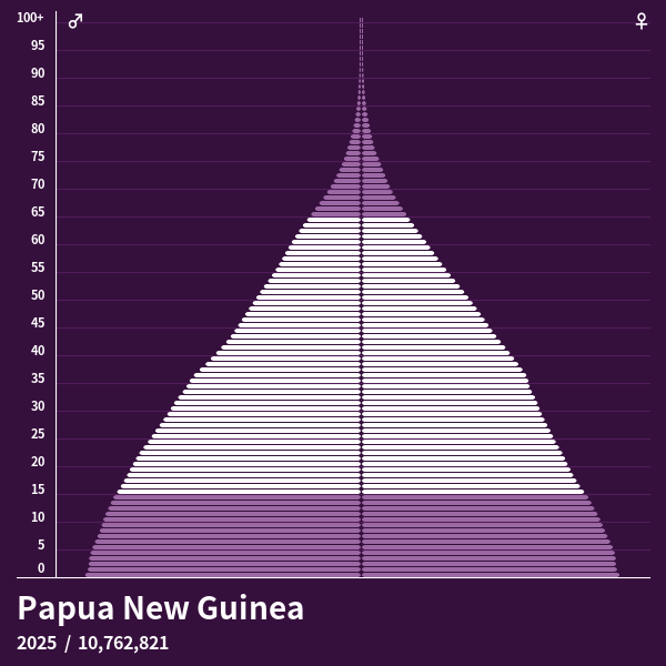 Population Pyramid of Papua New Guinea at 2024 Population Pyramids