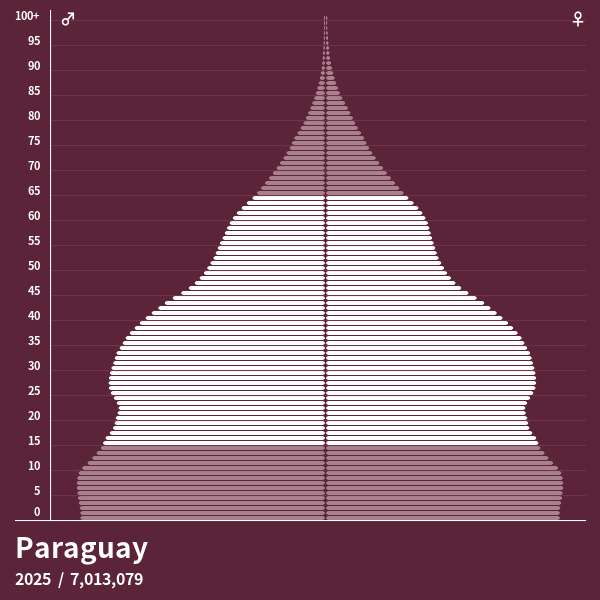 Population Pyramid of Paraguay at 2025 Population Pyramids