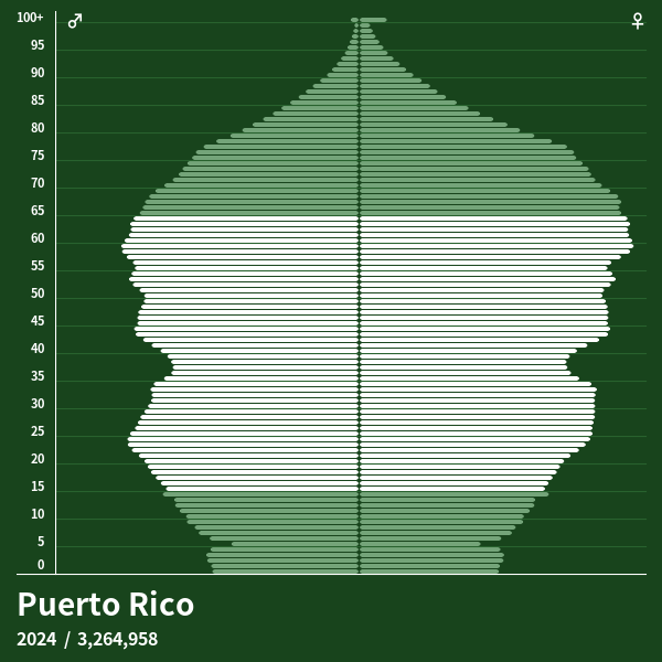 Population Pyramid of Puerto Rico at 2023 Population Pyramids