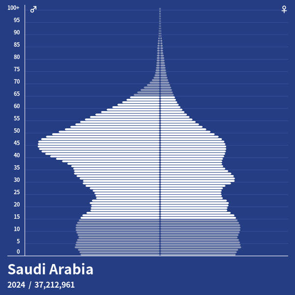 Population Pyramid of Saudi Arabia at 2023 Population Pyramids