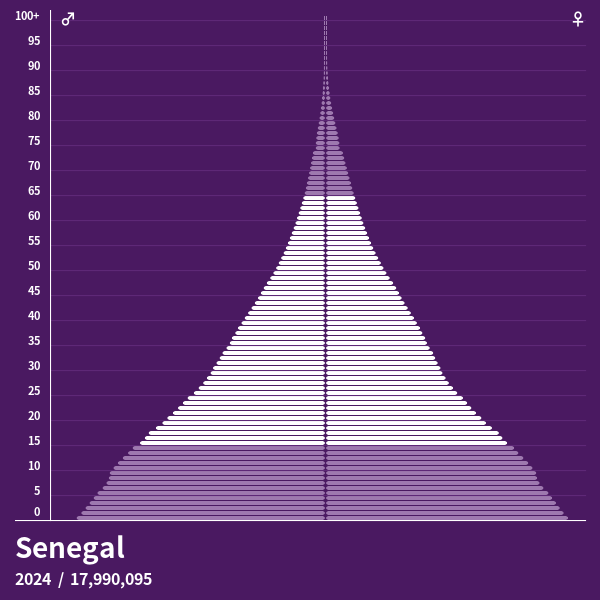 Population Pyramid of Senegal at 2024 Population Pyramids