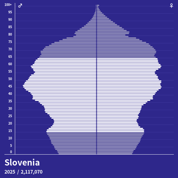 Population Pyramid of Slovenia at 2024 Population Pyramids