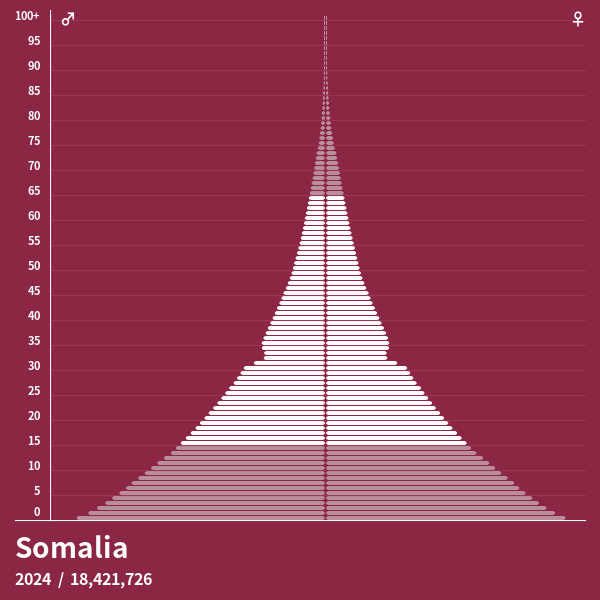 Population Pyramid of Somalia at 2024 Population Pyramids