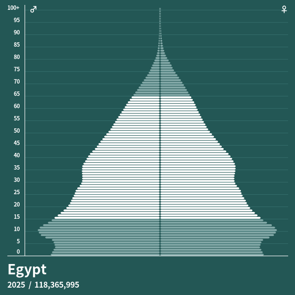 Population Pyramid of Egypt at 2023 Population Pyramids