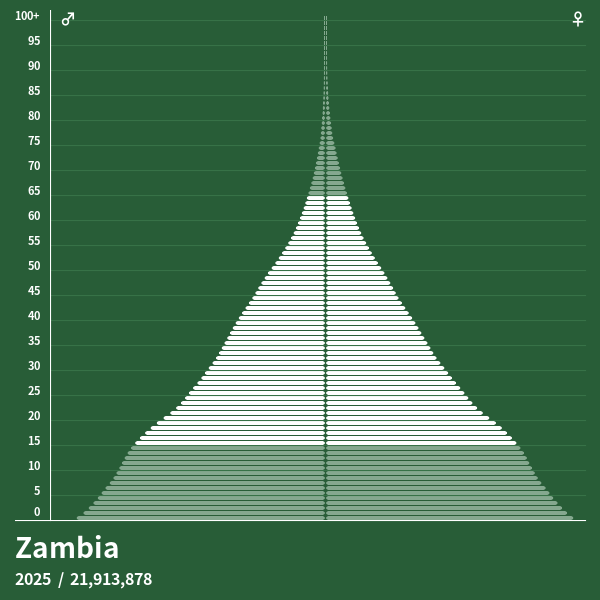 Population Pyramid of Zambia at 2023 Population Pyramids