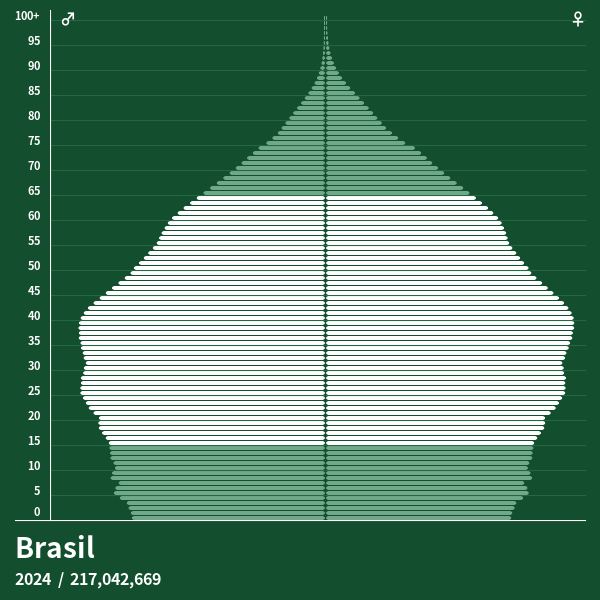 Pirámide de población de Brasil en 2024 Pirámides de población