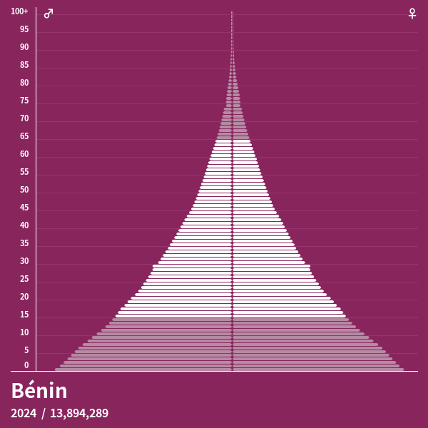 Pyramide de population de Bénin 2024 Pyramides de population