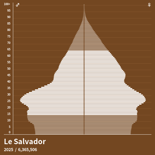 Pyramide de population de Le Salvador 2025 Pyramides de population