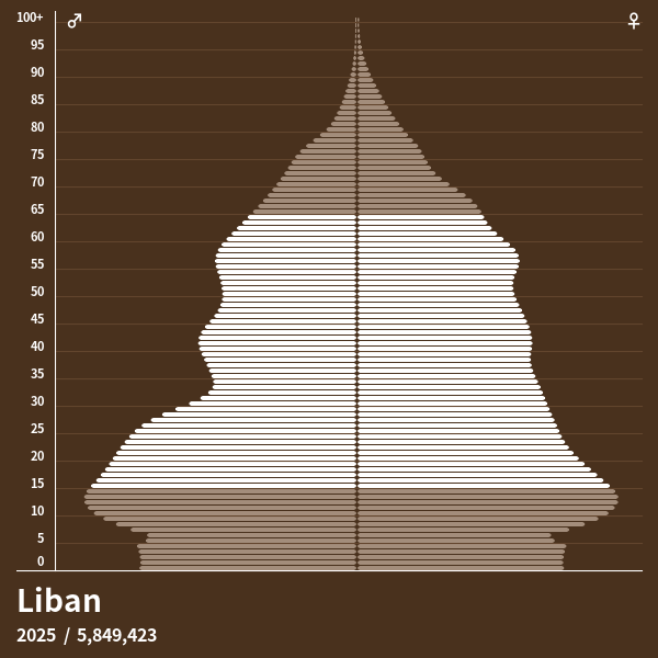 Pyramide de population de Liban 2024 Pyramides de population