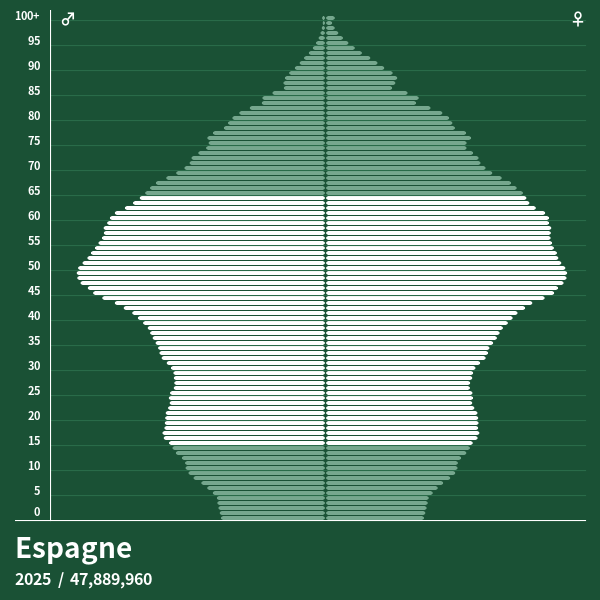 Pyramide de population de Espagne 2024 Pyramides de population