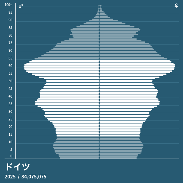 ドイツの 21 年の人口ピラミッド 人口ピラミッド