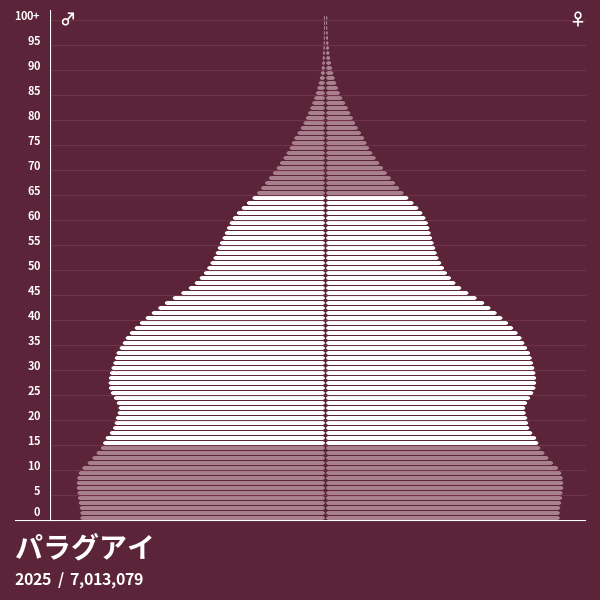パラグアイの 21 年の人口ピラミッド 人口ピラミッド